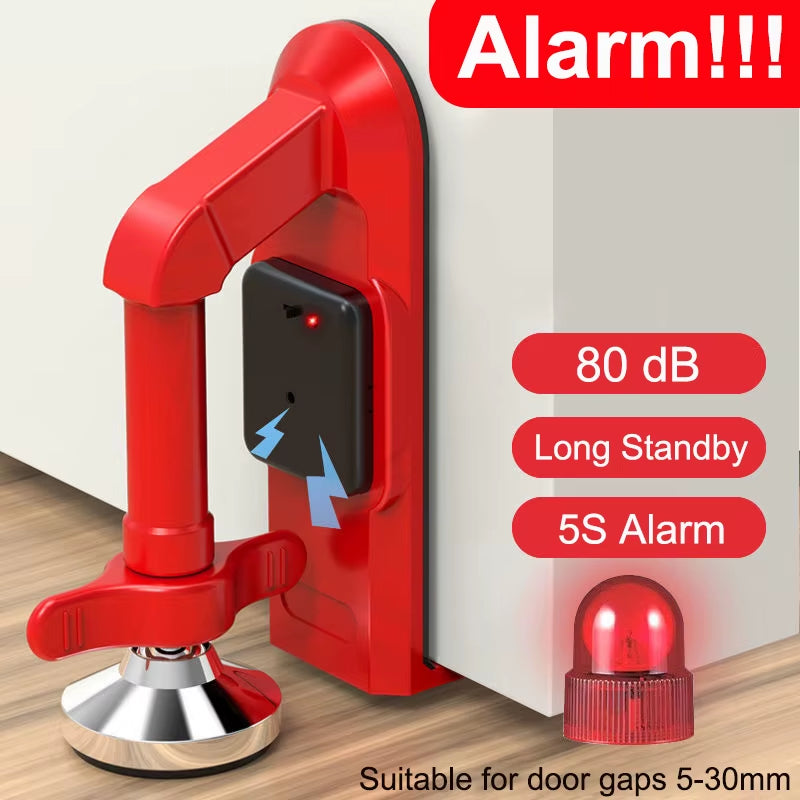 Door Stop Alarm,Portable Door Lock Brace,Adjustable Non-Slip Door Jammer Personal Protection Home Security for Hotel Travel